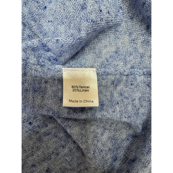 Tuckernuck Clayton Womens Blue Size XL/XXL Knit‎ Linen Blend Casual Blouse - Picture 7 of 8